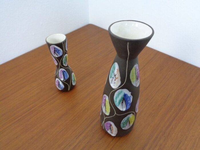 ceramic kongo vases by bodo mans for bay keramik 1960s set of 2 4