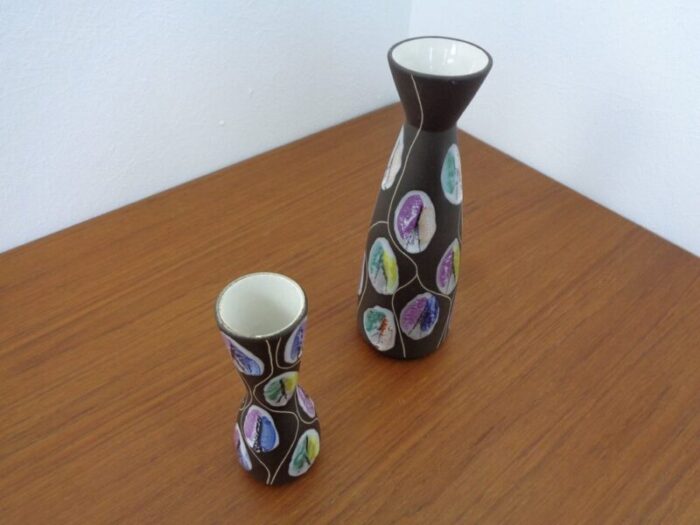 ceramic kongo vases by bodo mans for bay keramik 1960s set of 2 5