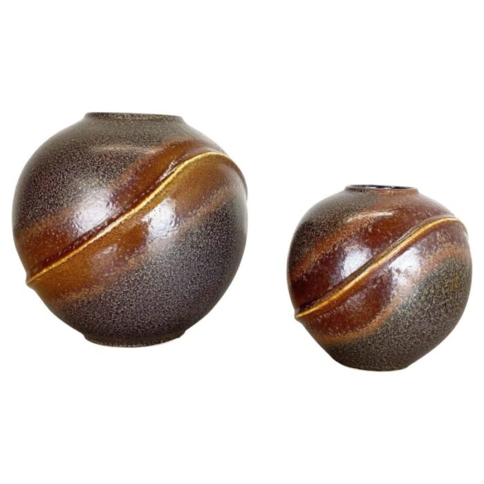 ceramic pottery orion vases by duemler and breiden germany 1970s set of 2 1