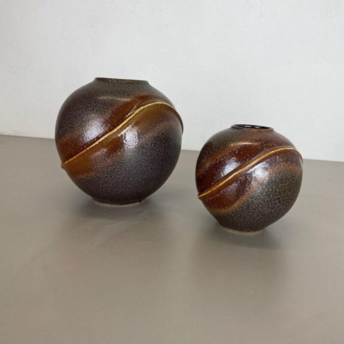 ceramic pottery orion vases by duemler and breiden germany 1970s set of 2 3