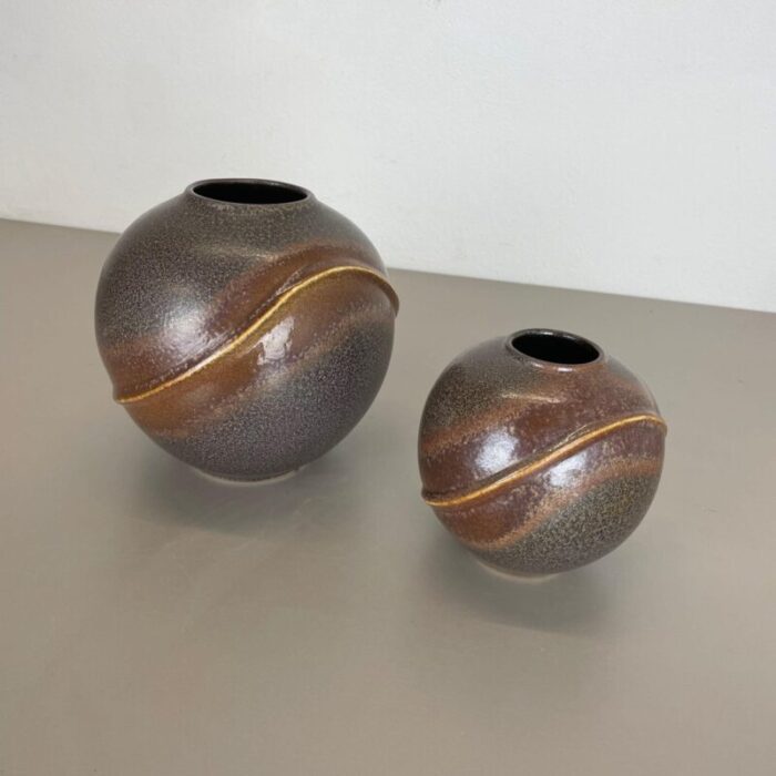 ceramic pottery orion vases by duemler and breiden germany 1970s set of 2 4