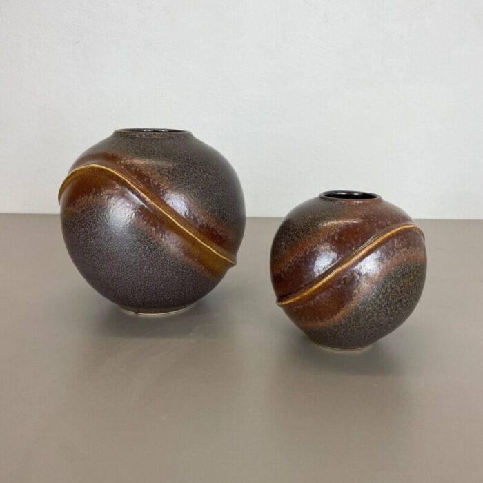 ceramic pottery orion vases by duemler and breiden germany 1970s set of 2 7