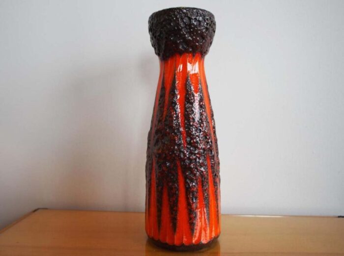 ceramic vase with fat lava glaze from scheurich 1960s 1