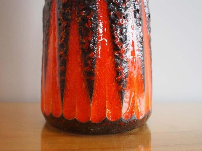 ceramic vase with fat lava glaze from scheurich 1960s 10