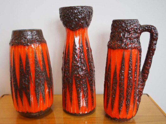 ceramic vase with fat lava glaze from scheurich 1960s 2