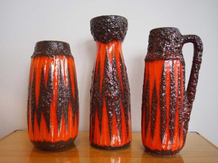 ceramic vase with fat lava glaze from scheurich 1960s 3