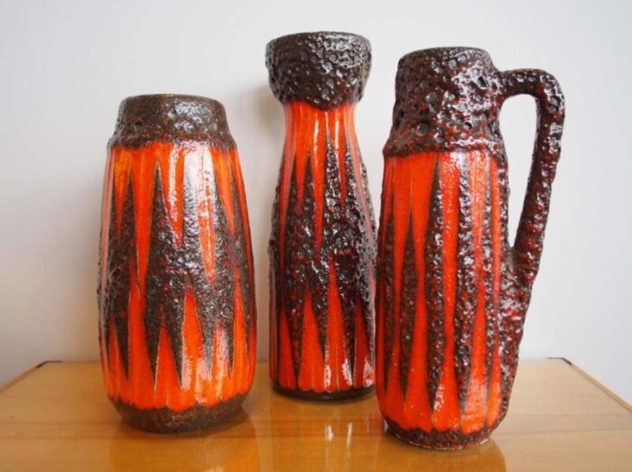 ceramic vase with fat lava glaze from scheurich 1960s 4