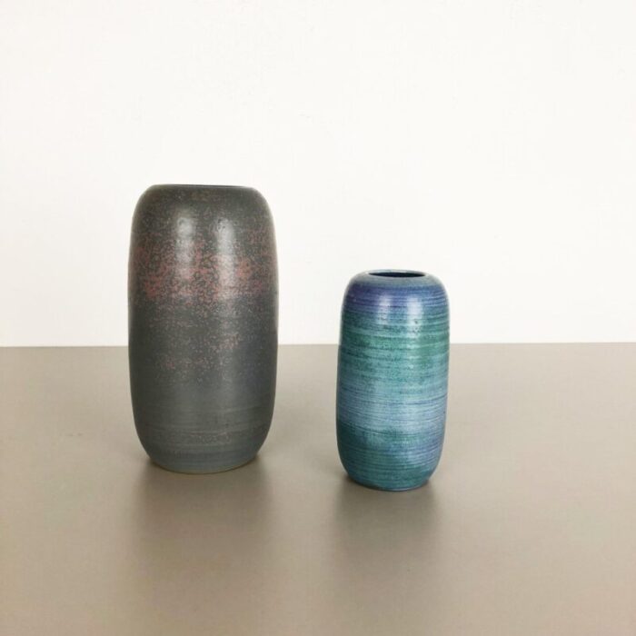 ceramic vases by piet knepper for mobach netherlands 1970s set of 2 2