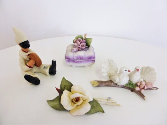 ceramics from capodimonte 1970s set of 4 1