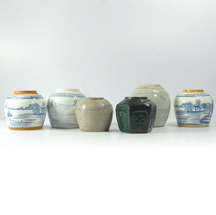 chinese ceramic ginger jars 1890s set of 6 7259