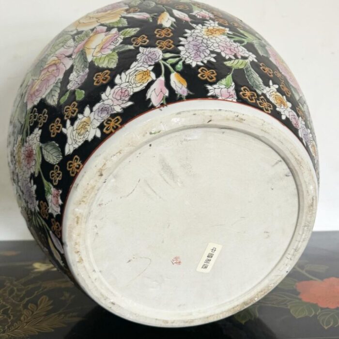 chinese hand painted floral fish bowl vase 6931