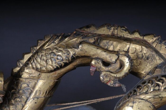 chinese ming dragon wall decoration in giltwood 6