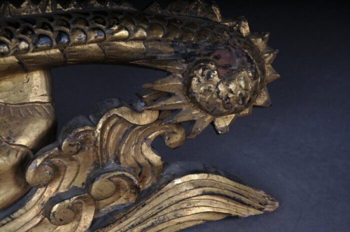 chinese ming dragon wall decoration in giltwood 7