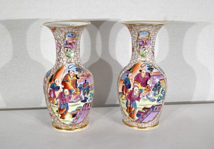 chinese porcelain vases 1890s set of 2 1