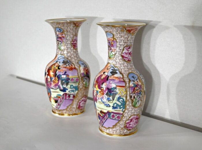 chinese porcelain vases 1890s set of 2 3