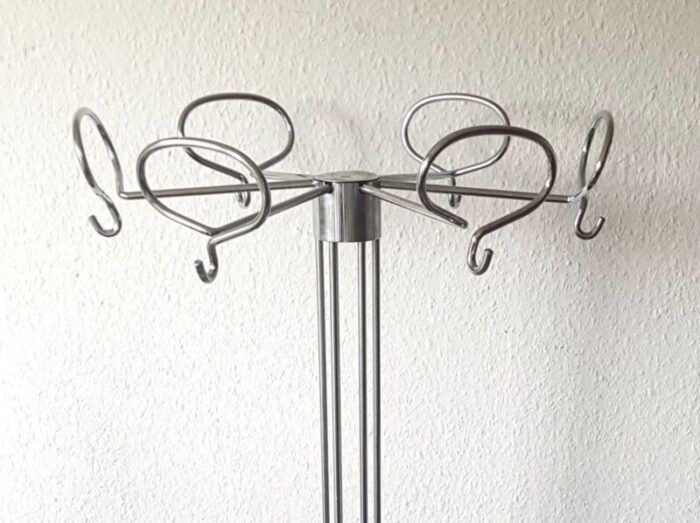 chrome coat rack by isao hosoe for valenti luce 1970s 3