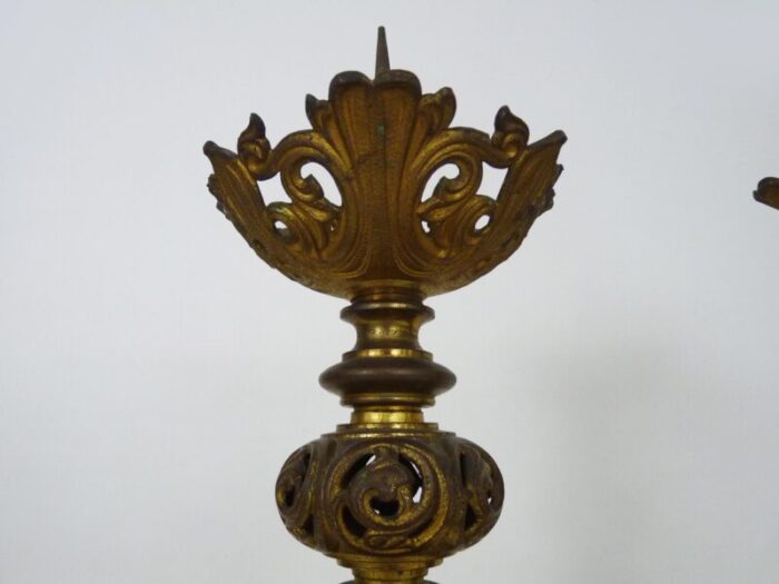 church candleholders in gilded bronze 19th century set of 2 9271