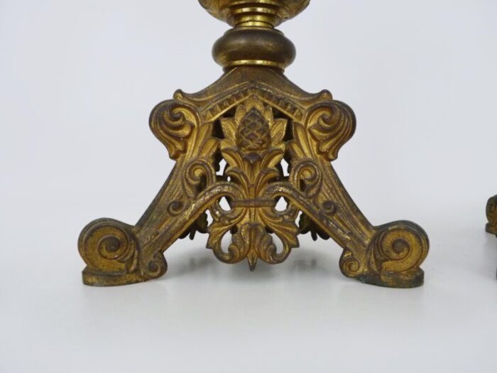 church candleholders in gilded bronze 19th century set of 2 9504