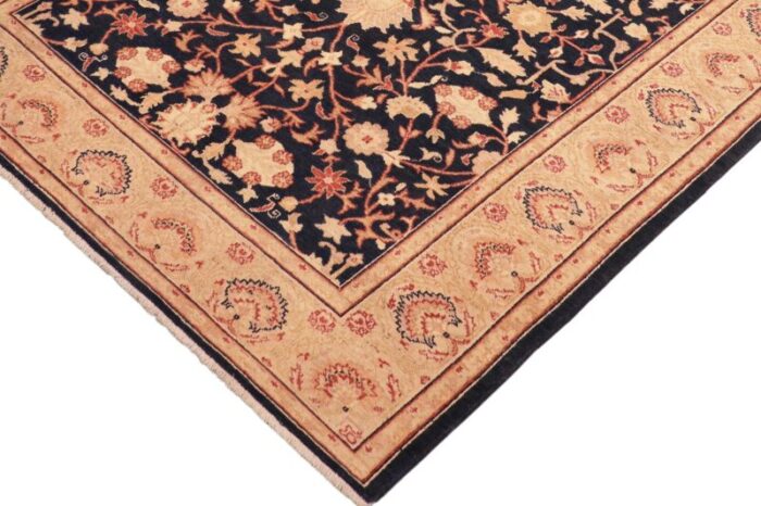 classic ziegler blue tan hand knotted wool rug 53 x 74 8574