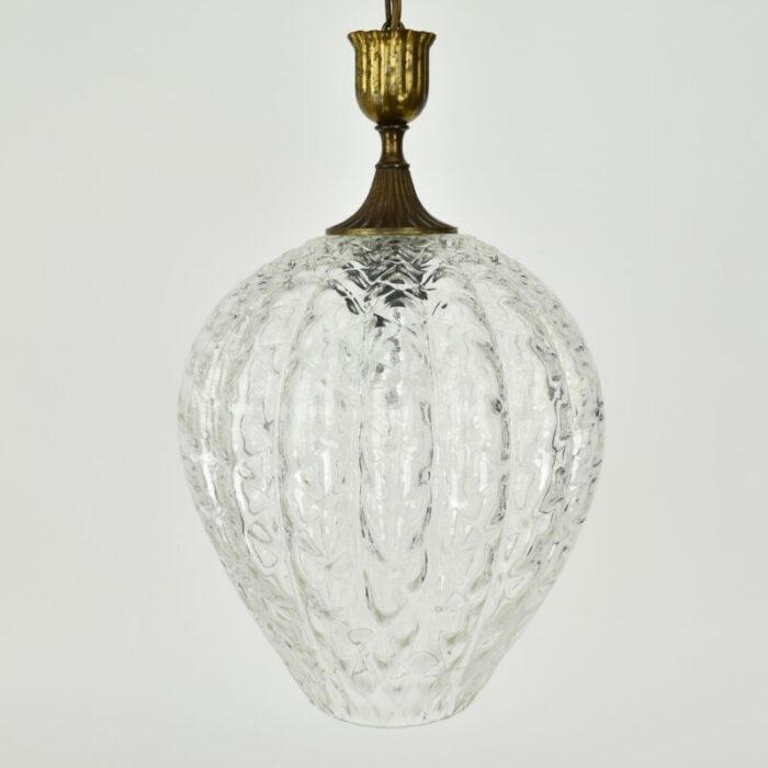 clear murano glass pendant lamp 1950s 3957