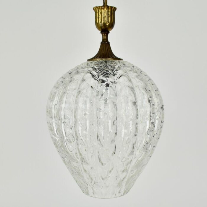 clear murano glass pendant lamp 1950s 7079