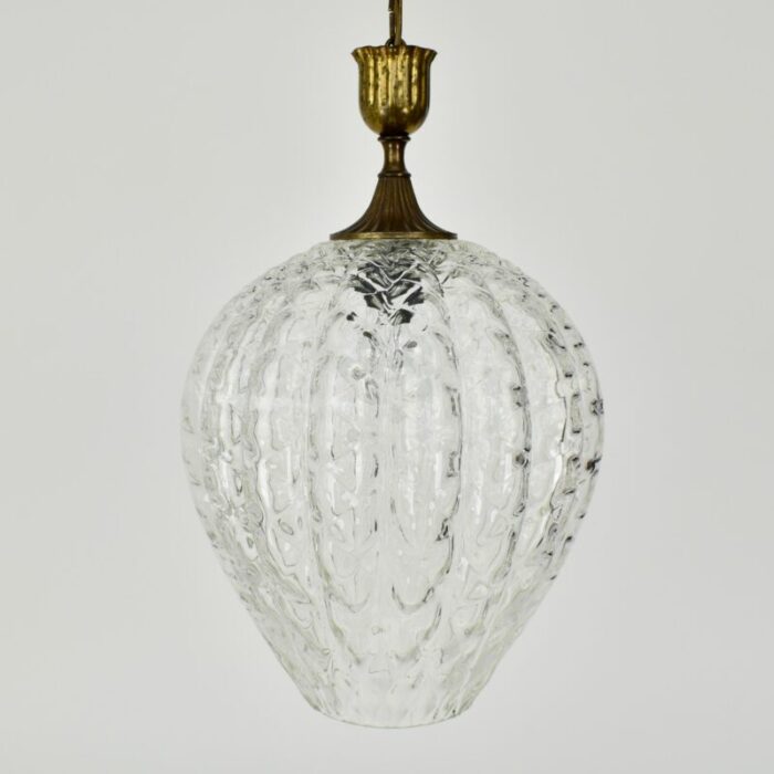 clear murano glass pendant lamp 1950s 7474