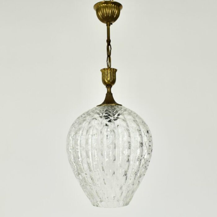 clear murano glass pendant lamp 1950s 7488