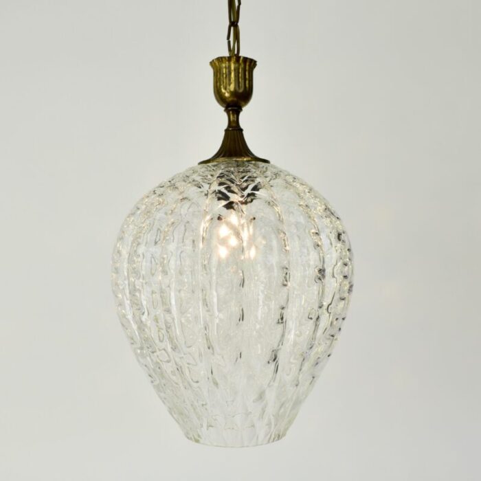 clear murano glass pendant lamp 1950s 8103