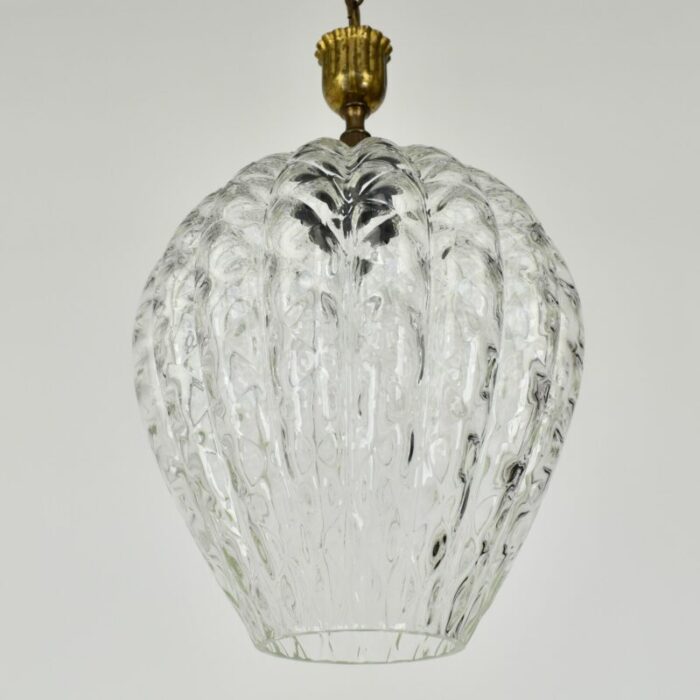 clear murano glass pendant lamp 1950s 9065