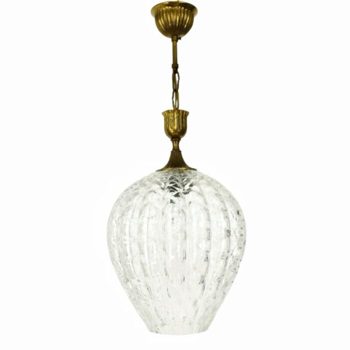 clear murano glass pendant lamp 1950s 9882