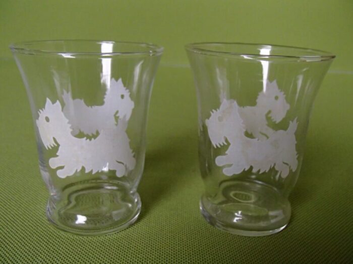 cocktail glasses with fox terrier and cockerel from royal leerdam crystal set of 14 8