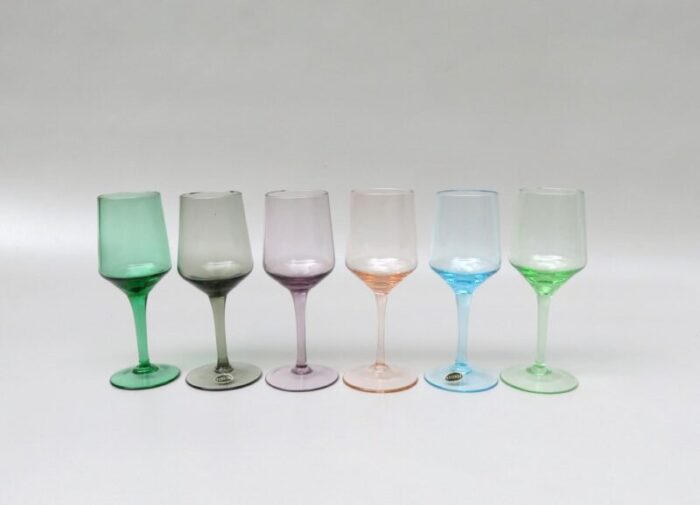 colorful liqueur glasses set of 6 1