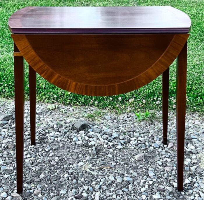 councill furniture inlaid mahogany pembroke side table 0655