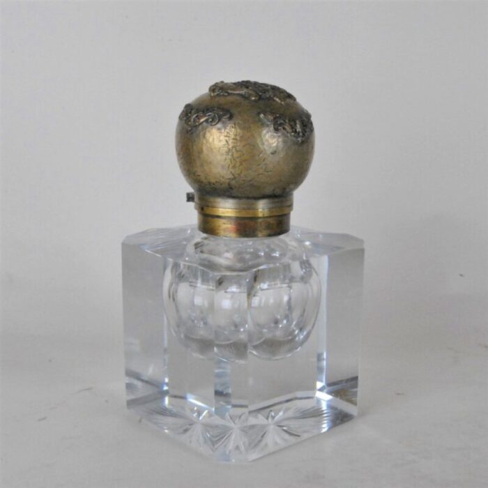 crystal and bronze inkwell attributed to baccarat 19th century 10