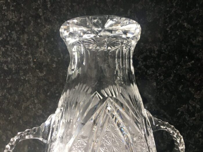 crystal flower vase by a jablonski 1980s 6