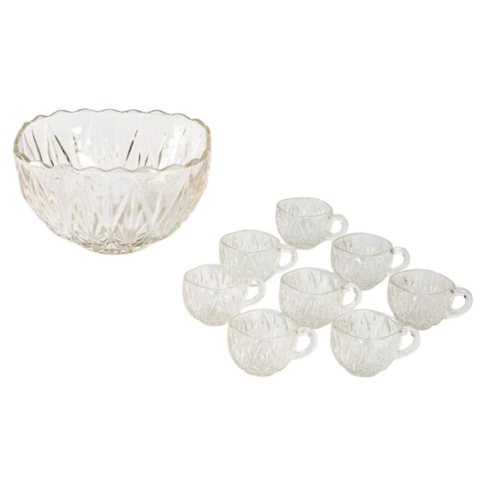 crystal punch cups 1950s set of 9 1