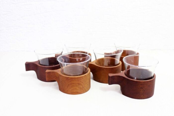 cups in teak set of 6 1