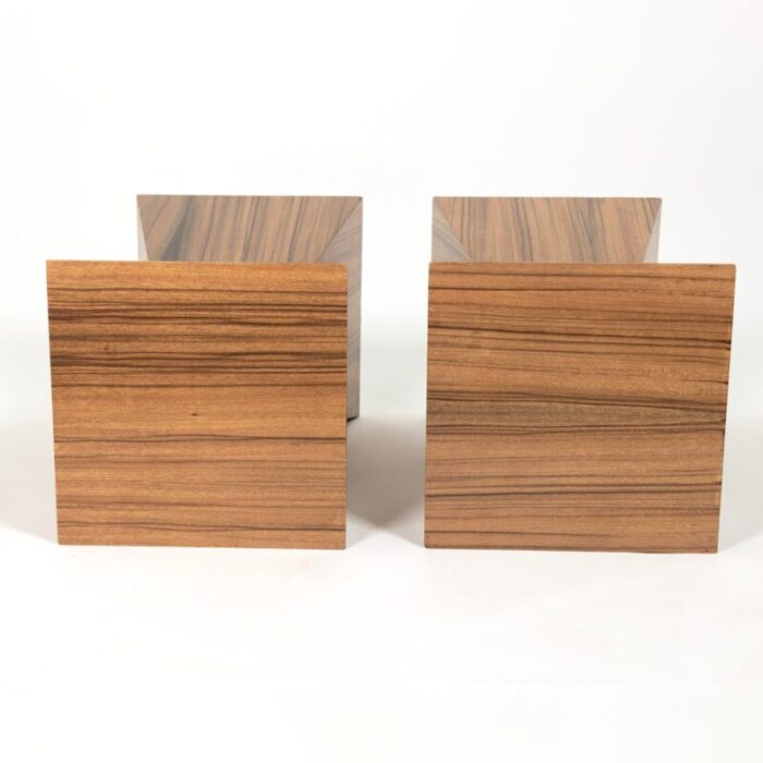 custom pair of zebrawood geometric cocktail tables contemporary 4752