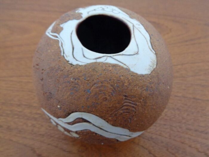 danish raku studio pottery vase 1960s 13