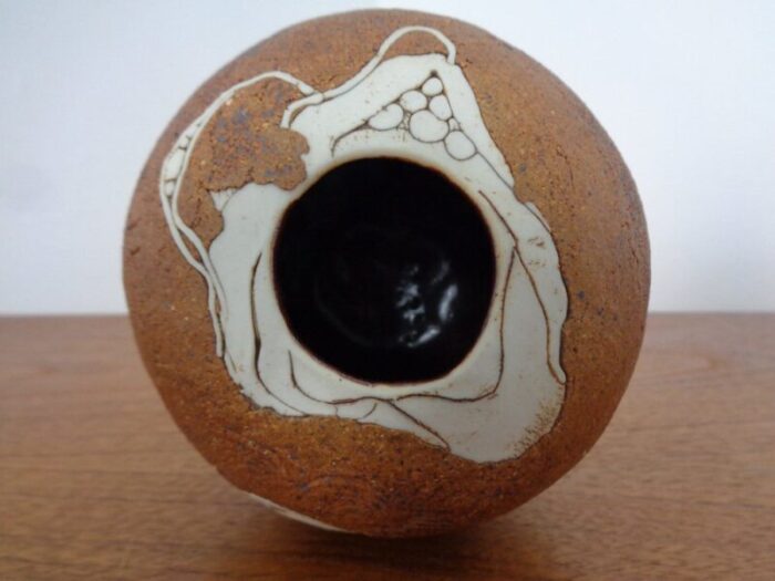 danish raku studio pottery vase 1960s 9