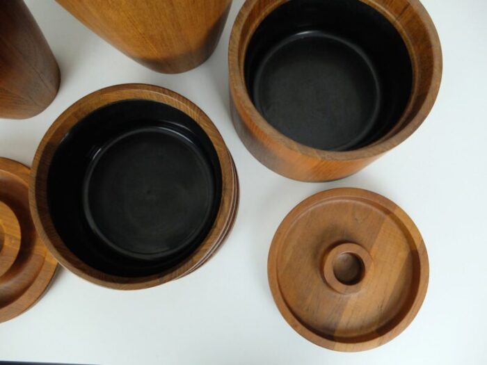 danish teak ice buckets by jens harald quistgaard for dansk designs 1960s set of 4 11