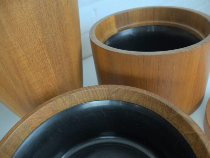 danish teak ice buckets by jens harald quistgaard for dansk designs 1960s set of 4 12