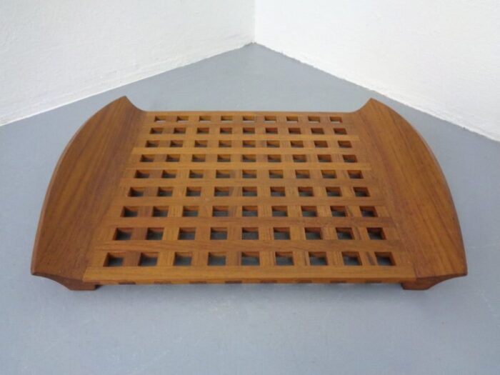 danish teak tray with glass bowls 1960s 14