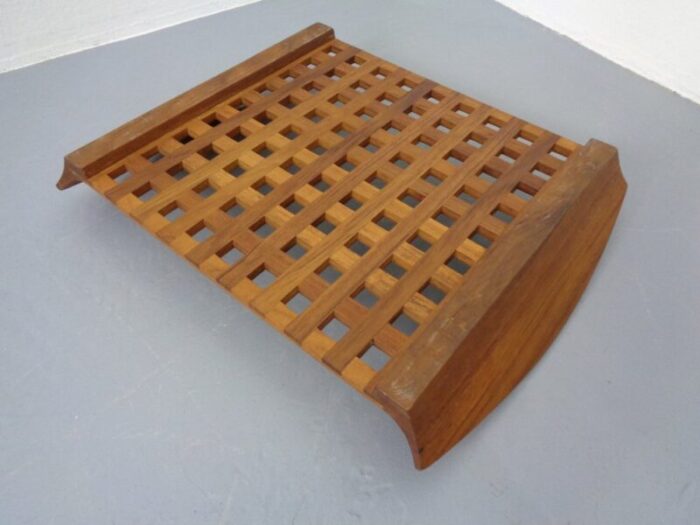 danish teak tray with glass bowls 1960s 15