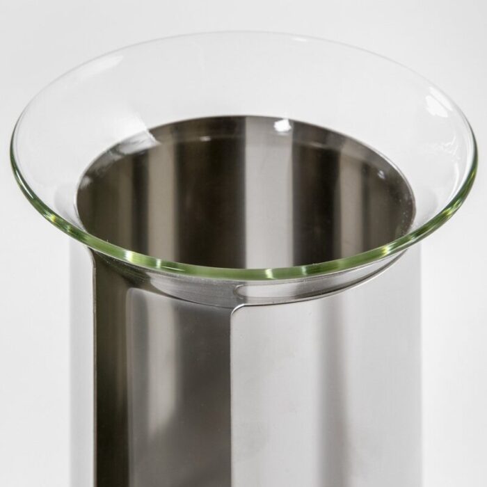 danish vase in aluminum glass by enzo mari 1961 5