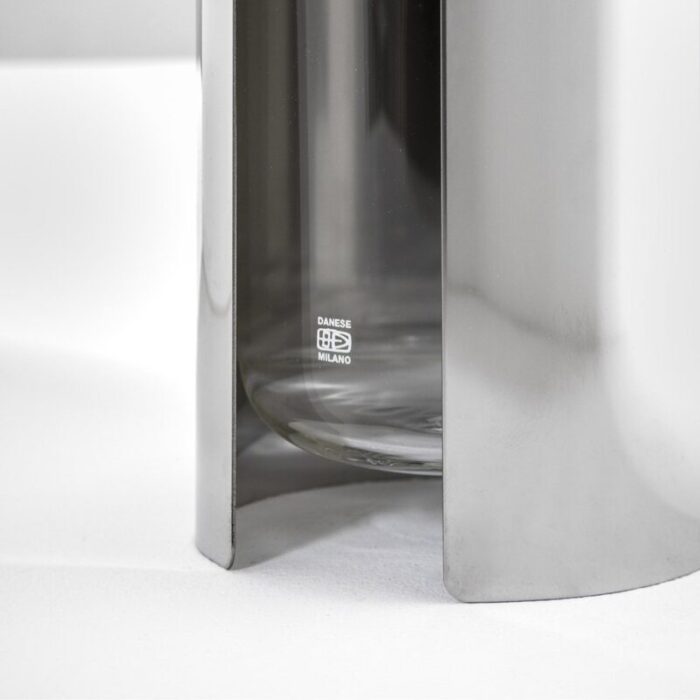 danish vase in aluminum glass by enzo mari 1961 6