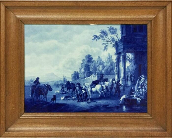 delft plaque after a painting by philips wouwerman from porceleyne fles 1