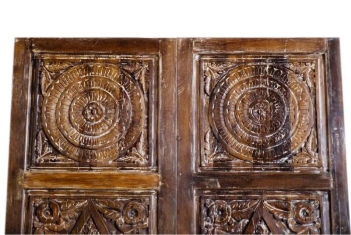 diamond medallion carved india rustic barn door 84x36 4439