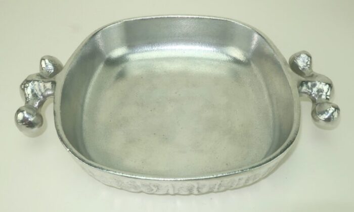 don drumm brutalist aluminum casserole serving dish 1960s 5182