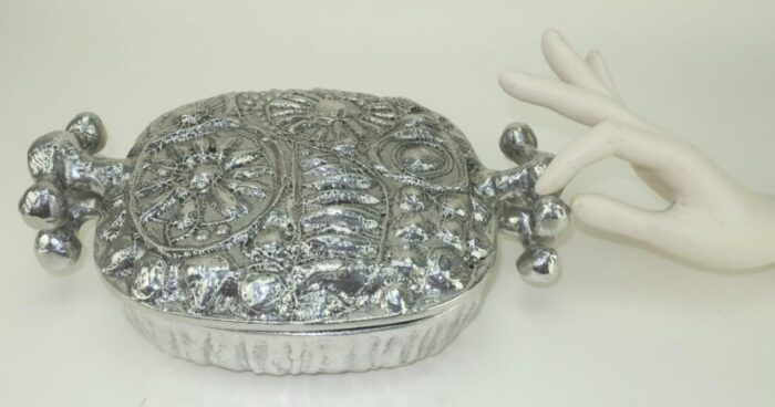 don drumm brutalist aluminum casserole serving dish 1960s 6505